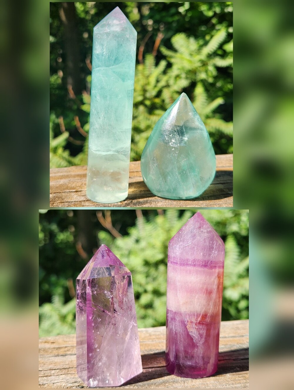 Pick Your Crystal Set 💚 Green Flourite Set OR 💜 Purple Flourite & Amethyst Set